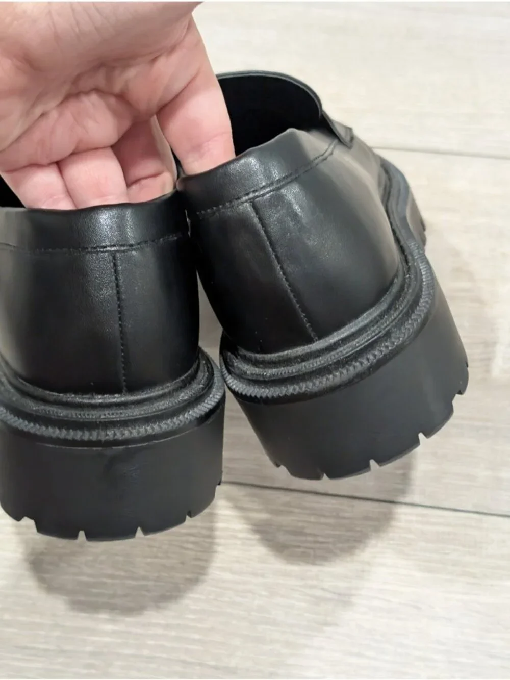 American Eagle Chunky Lug Loafers Black Women’s Size 8.5 Slip-On Platform Shoe